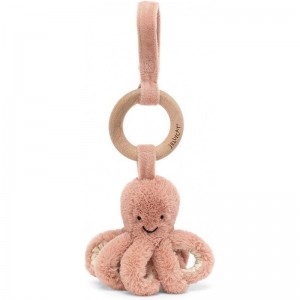 Odell Octopus Wooden Ring Baby Stroller Car Seat Toy $42.67 Baby Rattles & Plush Rings