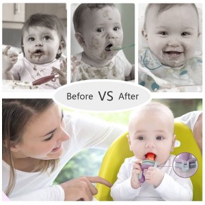 Baby Food Feeder - Silicone Baby Fruit Feeder Baby Feeding Supplies for Fresh Mesh Food and Fruits BPA-Free Soothing Teething...