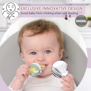 Baby Food Feeder - Silicone Baby Fruit Feeder Baby Feeding Supplies for Fresh Mesh Food and Fruits BPA-Free Soothing Teething...