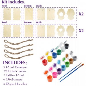 DIY Bird House Kit for Kids Build Your Own Bird House Kit for Children Includes 4 Large Unfinished Birdhouses to Paint and Bu...