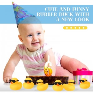 12 Pcs Rubber Ducks with 12 Sunglasses/ Hats/ Earphone/ Headwear/ Scarf Bath Toys Bathtub Duckies Mini Duck for Float Bathtub...