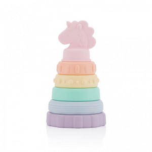 – Silicone Stacking & Teething Toy Features 6 Stacking Rings Made of Food Grade Silicone Each Ring is Numbered and Includes M...