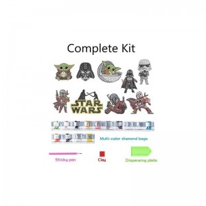 USChoice 9PCS Diamond Painting Kits for Kids Cute Mandalorian Star War Full Drill Diamonds Paintings by Number Yoda Grogu Mos...