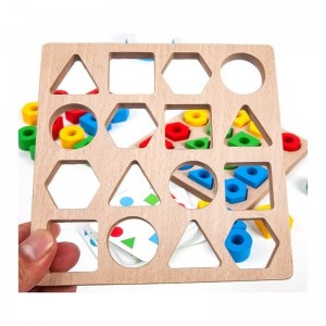Geometric Shape Quick Matching Board Game Wooden Puzzles Montessori Learning Toys Color Shape Matching Puzzle Game Sensory Ed...