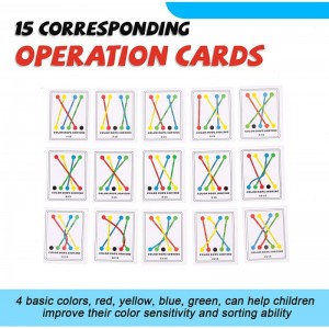 Wooden Toys for Color Rope Sorting Shape and Matching Puzzle Game Family Game for Kids and Parent Color Cognitive Matching Oc...