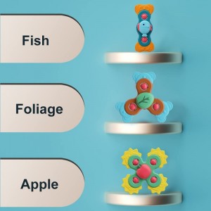 3PCS Suction Cup Spinner Toys Baby Spinning Suction Cup Sensory Toys Top Sensory Toy for Babies 12-18 Months Teething Toys Ba...