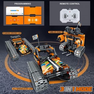 3-in-1 STEM Building Toys - Tracked Racer Car/Robot/Tank 2.4Ghz Remote & APP Controlled Toy for Age 8-12 14 Year Old Kids Edu...
