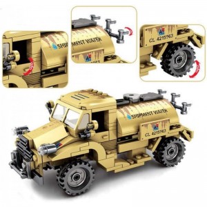 World War 2 Military Army Water Tanker Truck Vehicle Building Blocks Play Toy Bricks Set with All Accessories Shown for Adult...