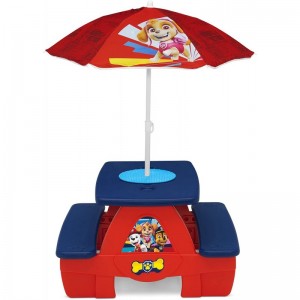 4 Seat Activity Picnic Table with Umbrella and Lego Compatible Tabletop PAW Patrol $112.43 Toy Building Sets