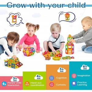 Magnetic Tiles Magnet Blocks - 40 PCS 3D Magnetic Building Tiles Toys for Kids Set $32.59 Toy Magnetic Building Sets