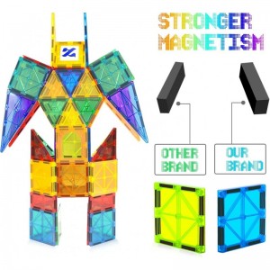 MagHub Magnet Toys Magnetic Tiles 85 PCS Magnetic Building Blocks Set Learning Educational Toys for Boys Girls Preschool Educ...