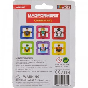Figure Plus Astronaut (6 Piece) Magnetic Building Blocks Educational Magnetic Tiles Kit Magnetic Construction STEM Space Toy ...
