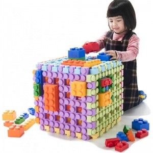 Large Waffle Soft Building Blocks — Cube Puzzle for Cognitive Development Early Learning Education and Sensory Play for Ages ...