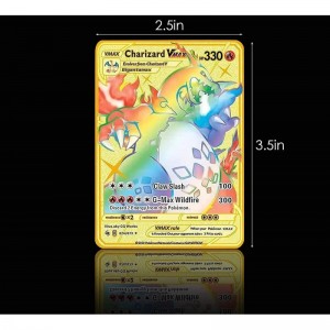 6Pcs Custom Charizard Metal Gold Plated Poke-mon Card Vmax DX GX - Collector Rare Gold Card - Limited Supply - Best Gift for ...