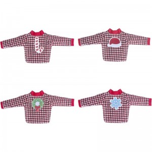 Santa Clothing for Elf Doll（Sweater Set - 1 Sweater + 8 Attachable Decals） $14.34 Doll Accessories