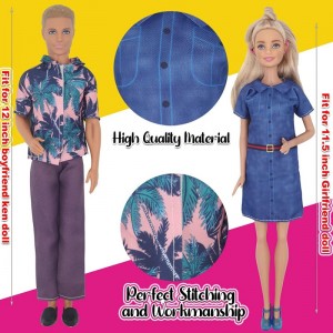 76Pcs Doll Clothes and Accessories for 12 Inch Boy and Girl Doll Flight Attendant Series Set Includes 22 Wear Clothes 19 Shoe...