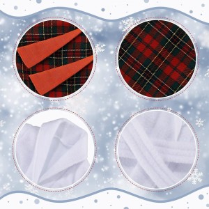 2 Pieces Elf Sleeping Bags and 2 Pieces Elf Doll White Bathrobes Christmas Elf Doll Replacement Suit Red Plaid Christmas Doll...