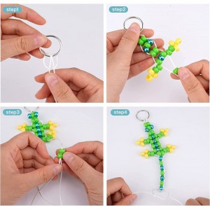 641 PCS Bead Pets Crafts for Kids Pony Beads Pet Keychain Craft Kit DIY Keychain Kit Create Your Own Backpack Hook Keyring La...