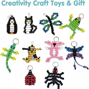 641 PCS Bead Pets Crafts for Kids Pony Beads Pet Keychain Craft Kit DIY Keychain Kit Create Your Own Backpack Hook Keyring La...