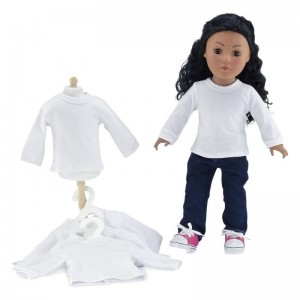 18 Inch Doll Clothes Value Basics 5-Pack Long Sleeved Soft White Doll T-Shirts | Hook & Loop Closure I Fits Most 18" Dolls $3...