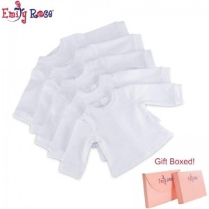 18 Inch Doll Clothes Value Basics 5-Pack Long Sleeved Soft White Doll T-Shirts | Hook & Loop Closure I Fits Most 18" Dolls $3...