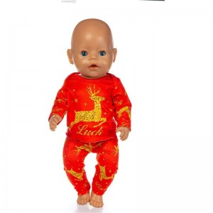 2 Set American 18 Inch Doll Christmas Deer Costume Clothes Dress Pajamas Outfits for American 18 Inch Girl Doll (B One Size) ...