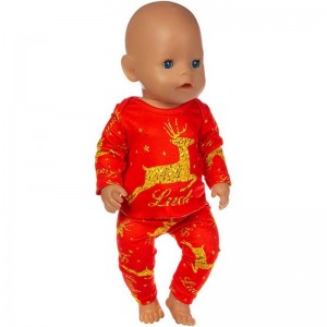 2 Set American 18 Inch Doll Christmas Deer Costume Clothes Dress Pajamas Outfits for American 18 Inch Girl Doll (B One Size) ...