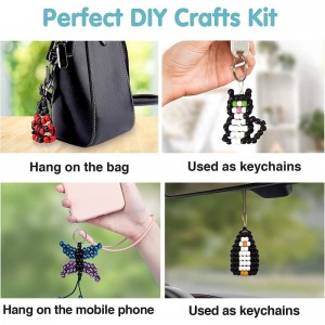 641 PCS Bead Pets Crafts for Kids Pony Beads Pet Keychain Craft Kit DIY Keychain Kit Create Your Own Backpack Hook Keyring La...