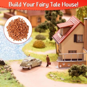 350 Pieces Mini Bricks Tiny Bricks for Landscaping Red Miniature Bricks Model Brick Wall Small Bricks for Crafts Realistic Fa...