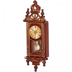 Dollhouse Clock 1:12 Model Scale Wall Clock Miniature Grandfather Clock Vintage Doll House Floor Clock Wooden Living Room Fur...