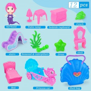 Doll House 2-3 4-5 Year Old Mini Dollhouse Playsets with Furniture n Accessories for Girls Pretend Play Fold & Open Pockets H...
