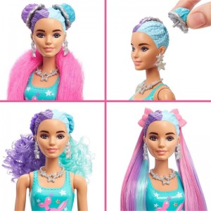 Color Reveal Glitter! Hair Swaps Doll Glittery Pink with 25 Hairstyling & Party-Themed Surprises Including 10 Plug-in Hair Pi...