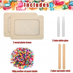 2 Packs Make Your Own Frame Kit for Kids Decorate Your Own Wooden Photo Craft Kits Unfinished DIY Picture Frame with Colorful...