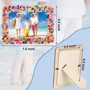 2 Packs Make Your Own Frame Kit for Kids Decorate Your Own Wooden Photo Craft Kits Unfinished DIY Picture Frame with Colorful...