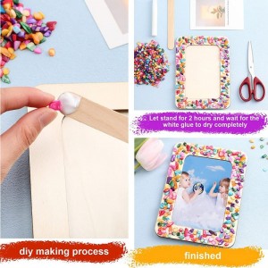 2 Packs Make Your Own Frame Kit for Kids Decorate Your Own Wooden Photo Craft Kits Unfinished DIY Picture Frame with Colorful...