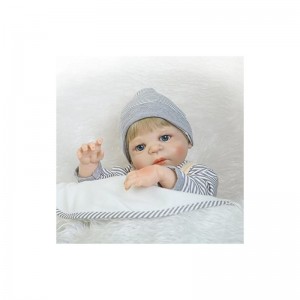 Realistic Reborn Dolls Baby Boy Silicone Full Body Eyes Open Baby Reborn Dolls 22" Lifelike Silicone Doll Anatomically Correc...