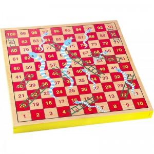 12 inches Wooden Ludo Board Game - Snakes and Ladders 2 in 1 Reversible 1-4 Players Family Dice Games Set for Kids Adults Cla...