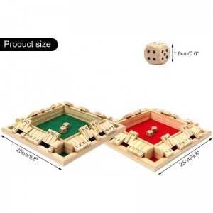 Shut The Box Dice Game Classic 4 Sided Wooden Board Game Flip 12 Number Classic Tabletop Games for 2-4 Player Green(Big Size)...