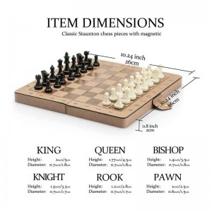 Magnetic Leather Travel Chess Set w/ Folding Chess Board Educational Toys for Kids and Adults - 10.2"(26cm) * 10.2"(26cm) Boa...