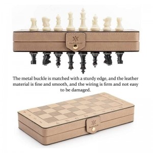 Magnetic Leather Travel Chess Set w/ Folding Chess Board Educational Toys for Kids and Adults - 10.2"(26cm) * 10.2"(26cm) Boa...