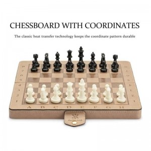 Magnetic Leather Travel Chess Set w/ Folding Chess Board Educational Toys for Kids and Adults - 10.2"(26cm) * 10.2"(26cm) Boa...