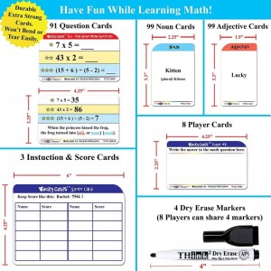 Wacky Cards 3rd - 5th Grade. Math Card Game for Families & Classroom. Make Hilarious Sentences While Practicing Math Includin...