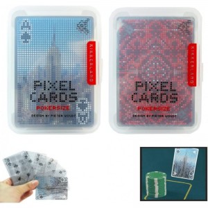 Generic Waterproof Pixel Playing Cards Poker Size Deck Optical Illusion Effect Games Fun Blue $25.56 Card Games