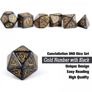 25mm Giant Polyhedral Dice Set D&D Constellation Patterns DND Dice with Metal Tin for Role Playing Game Dungeons and Dragons ...