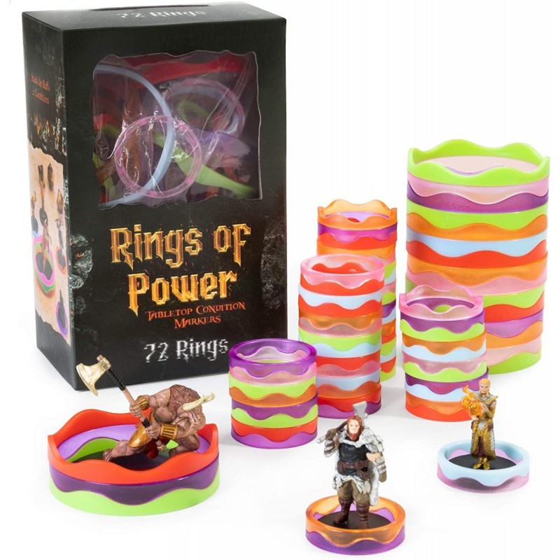 Rings of Power - Tabletop Condition Markers - RPG Board Game Accessories - Colorful Ring Set for HP Effects Damage Spells & S... Rings of Power - Tabletop Condition Markers - RPG Board Game Accessories - Colorful Ring Set for HP Effects Damage Spells & S...