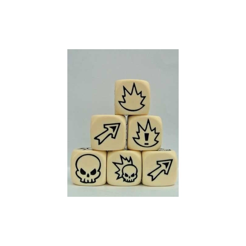 Flaming Skull Dice - Ivory w/Black - 3 Dice Fantasy Football Block Dice Set $18.95 Game Accessories