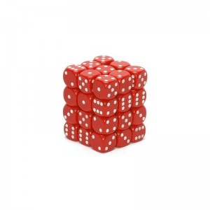CHX25804 Dice-Opaque: 36D6 Red/White Set $17.78 Game Accessories