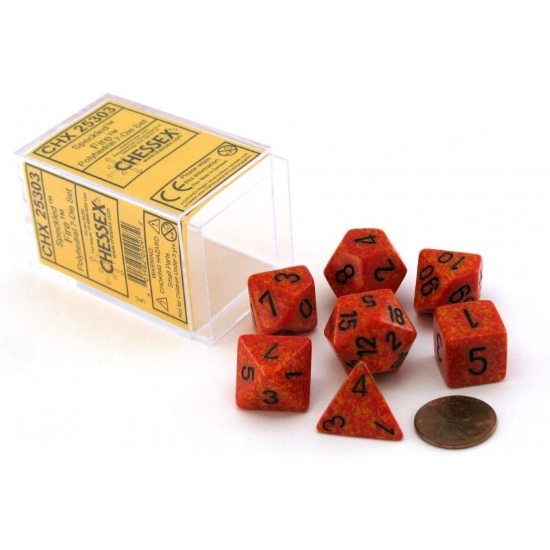Dice: Polyhedral 7-Die Speckled Dice Set - Fire $17.04 Game Accessories Dice: Polyhedral 7-Die Speckled Dice Set - Fire $17.04 Game Accessories
