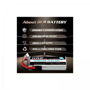 4S Lipo Battery 6000mAh 14.8V 50C with TR Plug RC Lipo Battery Compatible with RC Helicopter Airplane Car Truck RC Boat Remot...
