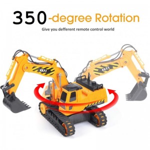 Remote Control Excavator Toy 2 Batteries Digger Hydraulic Construction Vehicles RC Trucks Toys for Boys Girls Kids 3 4 5 6 7 ...